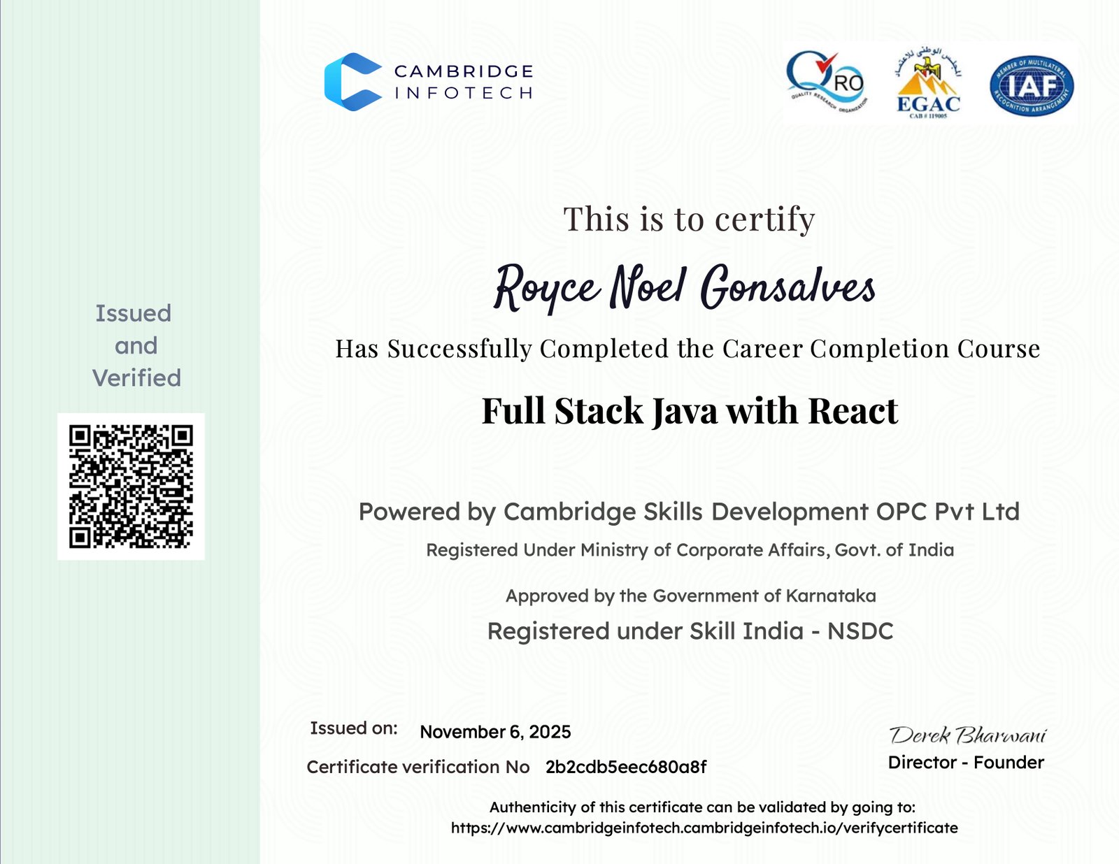 Full Stack Java with React